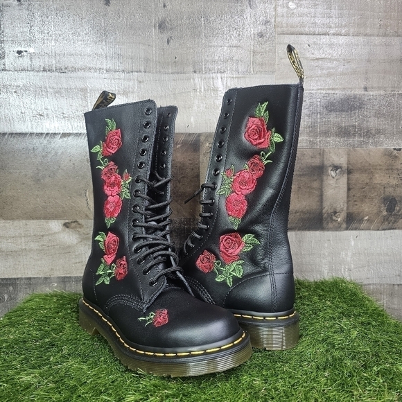 New Dr. Martens 1914 Vonda Leather Mid Calf Boots Sz 7.0 L - Picture 1 of 12